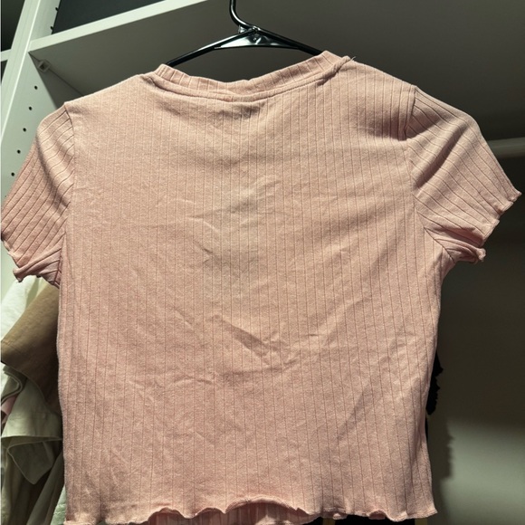 Pink Ribbed Women's Top - Picture 2 of 2